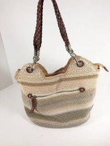 The Sak Indio Crochet Shoulder Bag Neutral Colors Hobo Slouch Handbag Qu... - $29.69