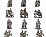 Set of 12 Medieval Crusader Knights With Swords Shields Horses Mini Figu... - $29.99