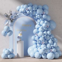 87Pcs Pastel Blue Balloons Different Sizes 18 12 10 5 Inches For Garland Arch, P - £11.18 GBP