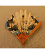 rare L.T. Piver Advertising Fan for Fetiche Scent w Dolphins; Lady 1920 ... - £140.96 GBP