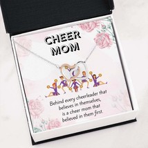 Sweet Cheer Mom Heart Message Card Necklace Gift | Love Cheerleader Mother - £39.92 GBP+