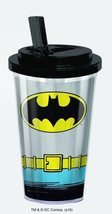 Batman Costume Acrylic Travel Cup with Flip Top Lid NEW UNUSED - £5.41 GBP