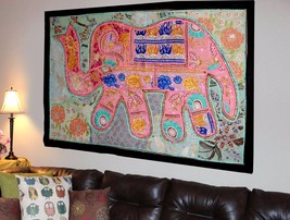Indian Vintage Cotton Wall Tapestry Ethnic Elephant Hanging Decor Hippie X30 - £19.18 GBP