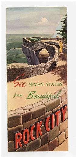 Primary image for See Seven States from Beautiful Rock City DIE CUT Brochure 1950's