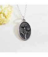 Sterling Silver Carnation Birthflower Necklace - January - $1,166.08 MXN