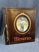 Vintage Wooden Picture Photo Album Memories W/ Photos  13”x14” - £18.49 GBP