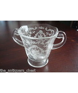 Fostoria Navarre Open Sugar Bowl Etched Elegant Glass 6016 2 handles [130M] - $408.09 MXN