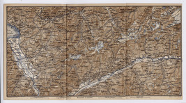 1879 Antique Map Of Bernese Alps / Sion Valley / Switzerland - $28.85