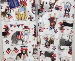 Set of 2 Same Printed Cotton Towels(16&quot;x26&quot;) PATRIOTIC DOGS &amp; AMERICAN F... - £11.59 GBP