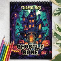 Ghostly Home Spiral-Bound Coloring Book for Adult to Relax and Stress Relief - £16.23 GBP