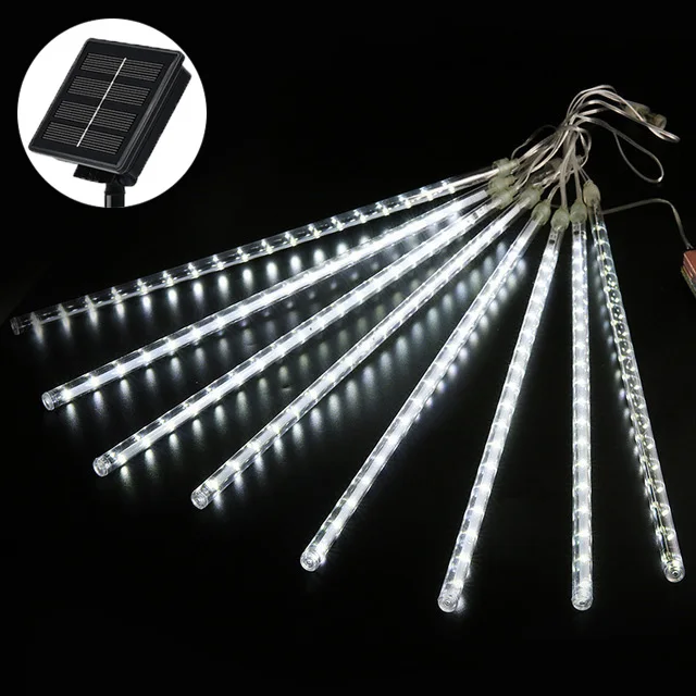 Outdoor Solar Meteor Shower Christmas Lights 10 s 192 Led Hanging String Lights  - £65.19 GBP