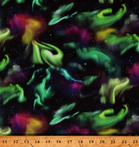 Cotton Northern Lights Aurora Borealis Multicolor Fabric Print by Yard D486.81 - £11.15 GBP