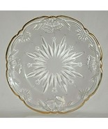 Christmas Frosted Glass Cookie Plate Platter Stars Bells Scalloped Gold ... - £97.33 GBP