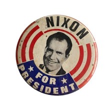 Presidential 1968 Nixon for President Button 3.5&quot; Richard - £7.07 GBP