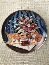 Vintage Franklin Mint Plate "Tea for Two" by Kathy Duncan, Cat Collector Plate-2 - $20.00