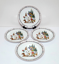 NEW RARE Williams Sonoma Set of 4 Dr. Seuss&#39;s The Grinch Salad Plates 9&quot; Porcela - £223.00 GBP