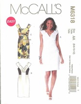 McCall&#39;s 6318 Misses Lined Straight Dress Variations Easy Pattern 6-12 UNCUT FF - £8.35 GBP