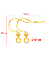 1 Pair (2 Pieces) 0.4*15mm 14K Solid Gold Earring Finding Ear Wire Hook - $1,367.53 MXN