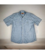 Cody James Shirt Mens XL Blue Pearl Snap Western Chambray Cowboy Short S... - $39.08 CAD