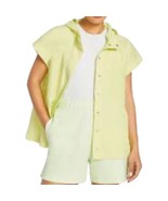 GSTQ Lime Cream Green Poplin Shirt Hooded Short Sleeve Jacket size XL NE... - $45.65 CAD