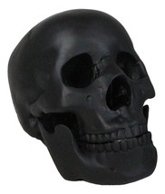 Macabre Goth Ghost Black Homosapien Replica Skull With Movable Jaw Bone Figurine - £24.90 GBP