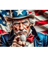8.5 x 11 in VINYL HDR POSTER ART PRINT UNCLE SAM PATRIOTIC MAN USA FLAG ... - $485.57 MXN