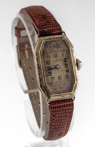 18k White Gold Illinois Ladies Antique Hand-Winding Wrist Watch w/ Leather Band - £955.48 GBP