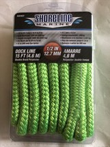 Shoreline Marine SL91637 DOCKLINE P DBBRD 1/2&quot; X 15&#39; Bright Neon Green NEW - £14.10 GBP