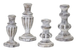 Candle Holder (Set of 4) 5.75&quot;H, 6.5&quot;H, 7.5&quot;H, 7.5&quot;H Resin/Stone Powder - £49.42 GBP