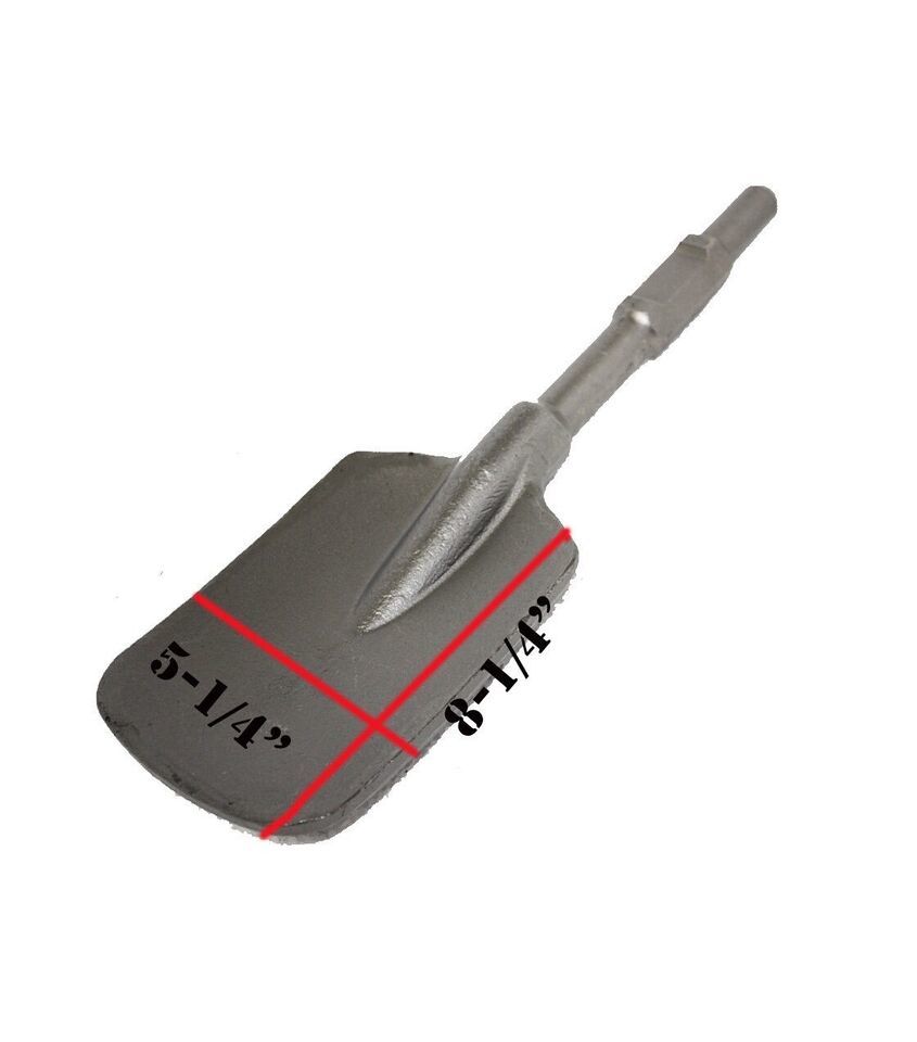 Square Clay Spade Scoop Shovel Chisel Bit 1-1/8&quot; Hex Shank  4 Demolition... - $46.74