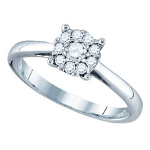18k White Gold Round Diamond Cluster Bridal Wedding Engagement Ring 3/4 Ctw - £1,597.91 GBP