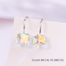 Crystals From Swarovski S925 Drop Earrings New Fashion Cube Stone Piercing Dangl - £17.47 GBP