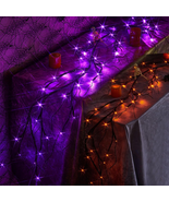 Lighted Halloween Garland with 48L Orange and Purple LED Lights for Mant... - £30.03 GBP