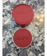 VINTAGE 1984 THERMOS The Unbreakables Model 4414 Tan &amp; Red cap and lid - $10.83 CAD