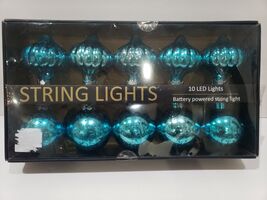 Christmas BATTERY OPERATED Turquoise Ornaments String Lights NEW - $34.64