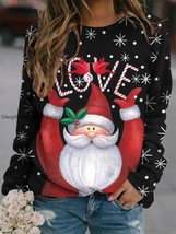 Christmas Series Print Women Streetwear Oversized Trauit Raglan Long Sleeve Pull - £60.46 GBP