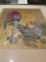 Lebadang (1922) colored lithograph Oriental abstraction &quot;La Montagne Fleurie&quot; - £1,076.86 GBP