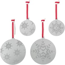 Hearth and Hand Magnolia Punched Tin Metal Snowflake Ornaments Set of 4 New - £10.83 GBP