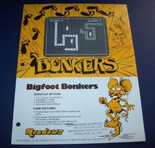 Bonkers Arcade FLYER Meadows Original 1978 Video Game Artwork Promo Sheet Holes - £12.01 GBP