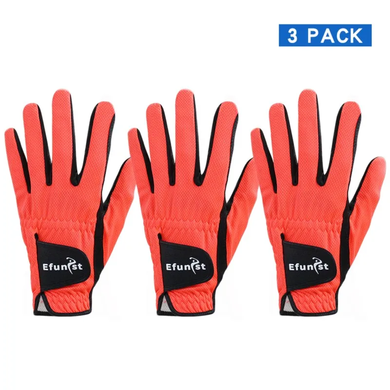 Efunist Golf Gloves Men Left Hand  Orange 3D Performance  Non-slip Micro  Men&#39;s  - £84.41 GBP