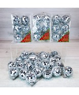 Disco Ball Mirrored Silver 1.5&quot; Christmas Ornament LOT of 43 pcs Decor C... - £22.40 GBP