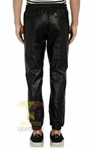 New Men&#39;s leather Sweat pants Designer Joggers Running Sports Trousers Jeans - £102.38 GBP