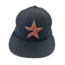 HOUSTON ASTROS Black Fitted Hat Size 7 1/4 New Era 59Fifty Official On-F... - $26.48
