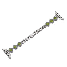 For Apple Watch Series 3 38mm Diamond Four-leaf Clover Metal Chain Watch Band(St - £7.90 GBP
