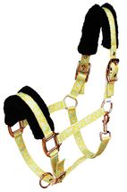 Pony Nylon Yellow Leopard Fleece Lined Comfort Adjustable Halter 606SE06-P - $19.79