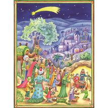 The Three Kings Before the Manger Nativity German Christmas Advent Calen... - $14.98