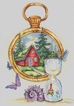 Hourglass cross stitch fairy tale pattern pdf - Fairy house embroidery m... - £7.97 GBP