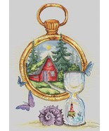 Hourglass cross stitch fairy tale pattern pdf - Fairy house embroidery magic - $9.99