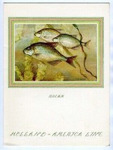 3 Holland American Lines RMS Nieuw Amsterdam 1st Class Menus Fish Covers... - $25.71