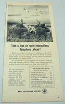 1956 Print Ad Bell Telephone Hunters Aim at Ducks on the Fly, Hunting Dog - $10.77